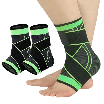 UGEM 2-Pack Copper Ion Adjustable Ankle Support Brace for Men & Women - Breathable Fabric Compression Sleeve Leg,Ankle Protectionmulti-Size Secure Hold Sprain Aid for Sports Recover