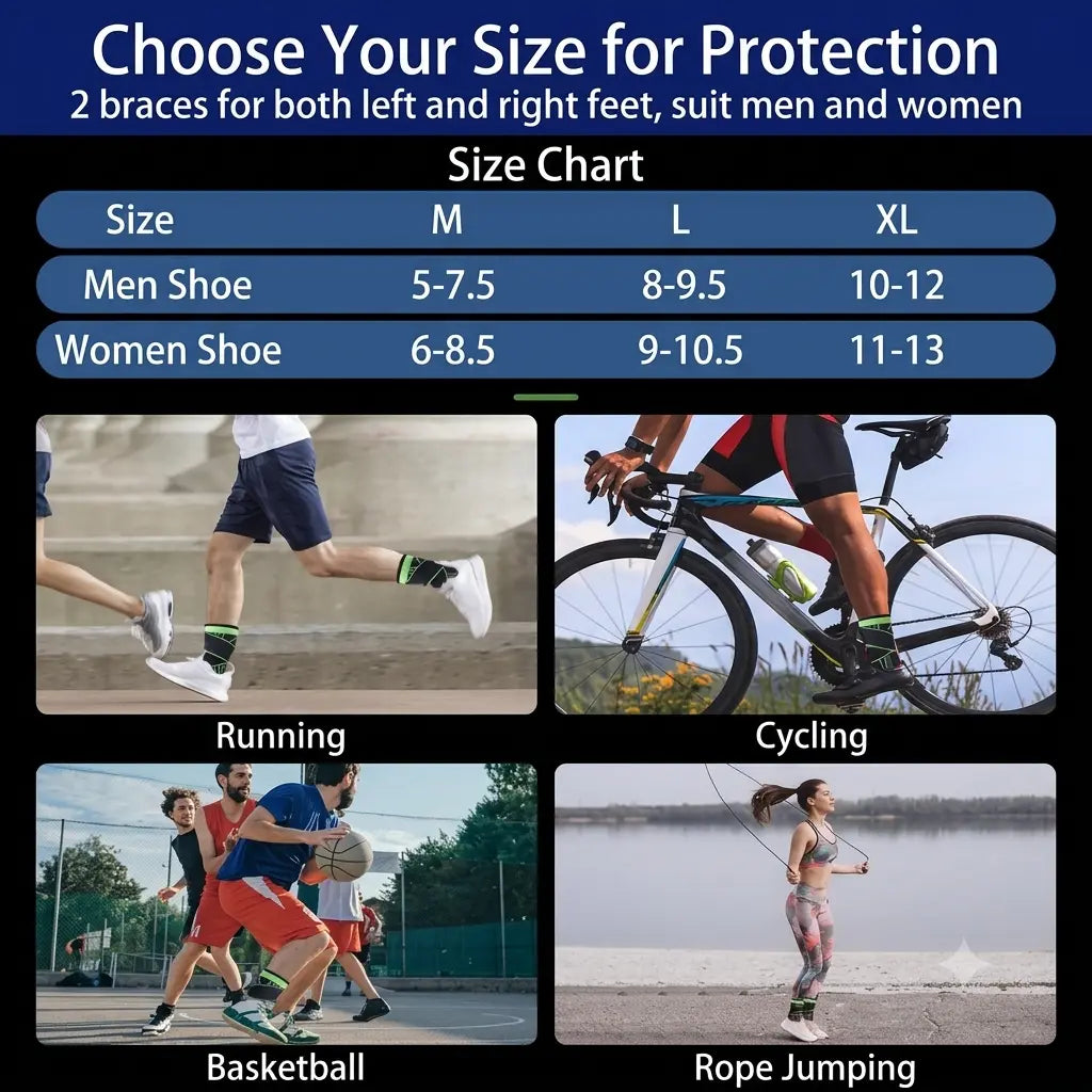 UGEM 2-Pack Copper Ion Adjustable Ankle Support Brace for Men & Women - Breathable Fabric Compression Sleeve Leg,Ankle Protectionmulti-Size Secure Hold Sprain Aid for Sports Recover
