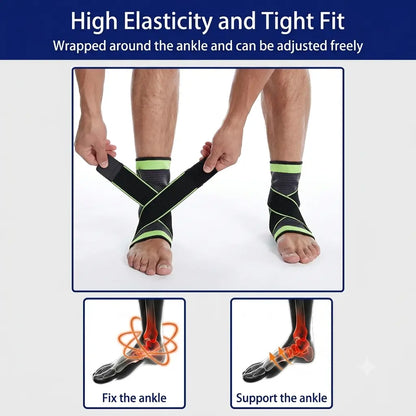 UGEM 2-Pack Copper Ion Adjustable Ankle Support Brace for Men & Women - Breathable Fabric Compression Sleeve Leg,Ankle Protectionmulti-Size Secure Hold Sprain Aid for Sports Recover